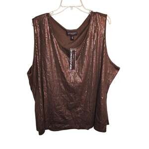 Dana Buchman Sequin Tank Cami Brown NWT Holiday Party Dressy Msrp $48